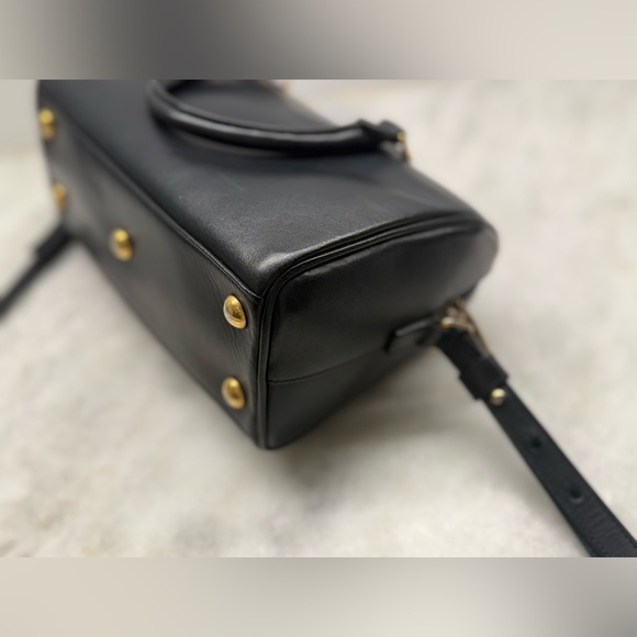 SOLD SAINT LAURENT Black Leather Classic 2-Way Duffle Baby Crossbody/Handbag - Picture 10 of 16